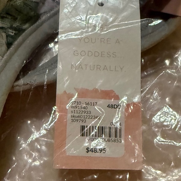 NWT 48DD Cacique Cotton Lightly Lined No-Wire Bra Floral Grey - Picture 5 of 5